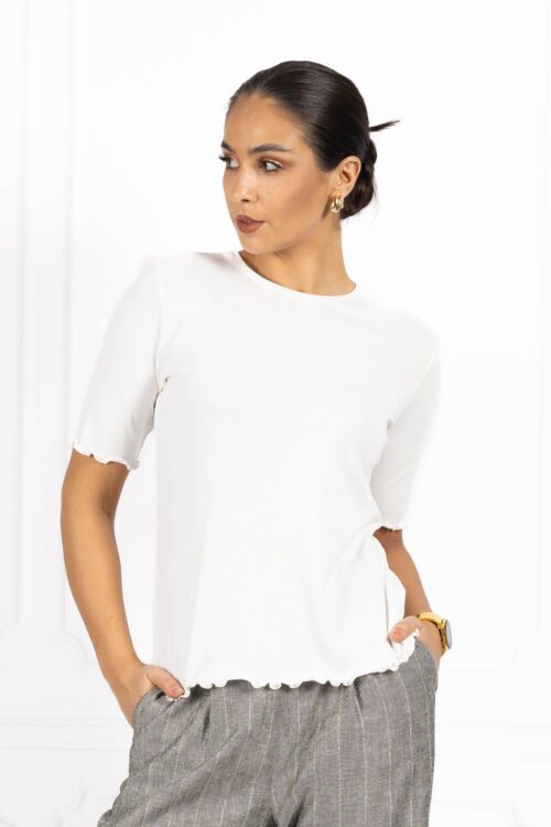 Bluzka JULIA z mereżką biała