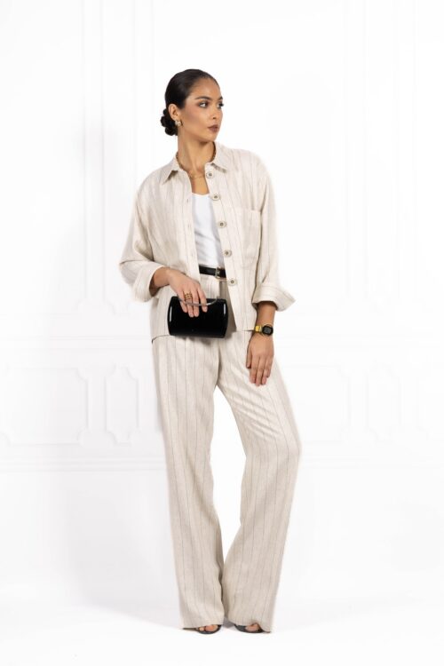 Komplet SUNSET z lnu beżowy