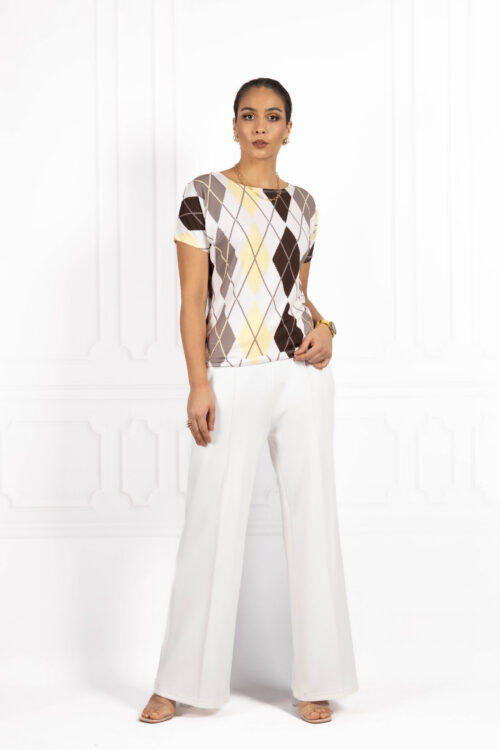 Bluzka damska JOANNA Romb Żółta